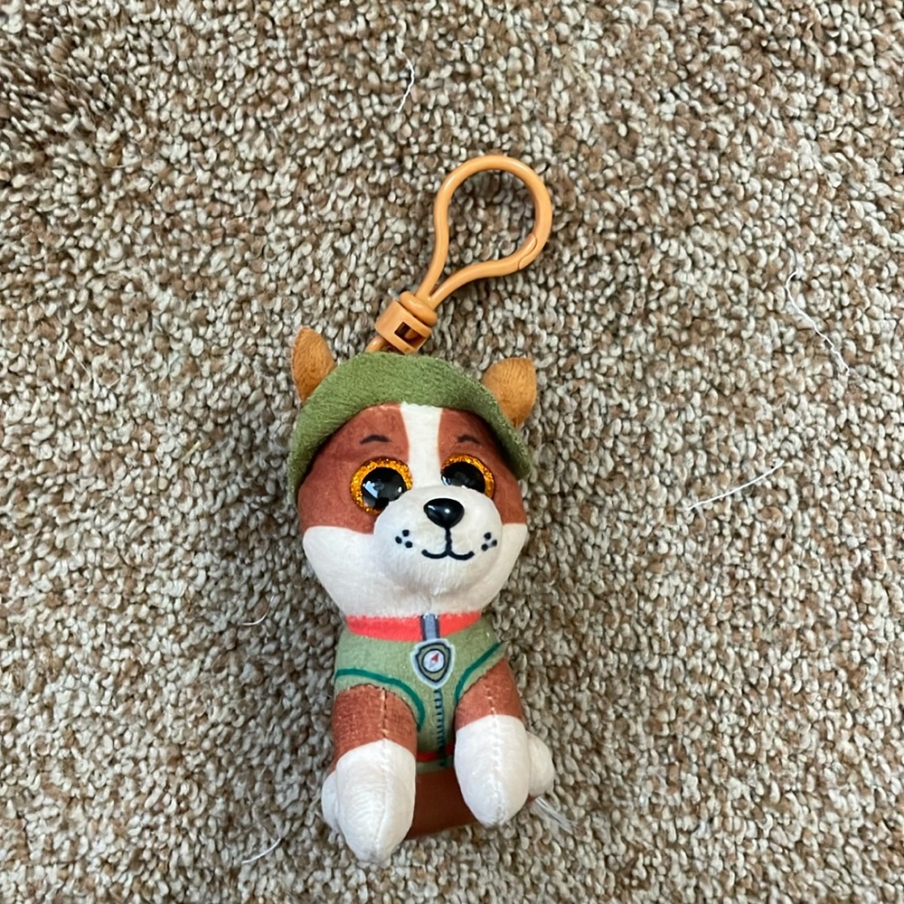2018 Ty Beanie Boos Paw Patrol TRACKER plush backpack clip